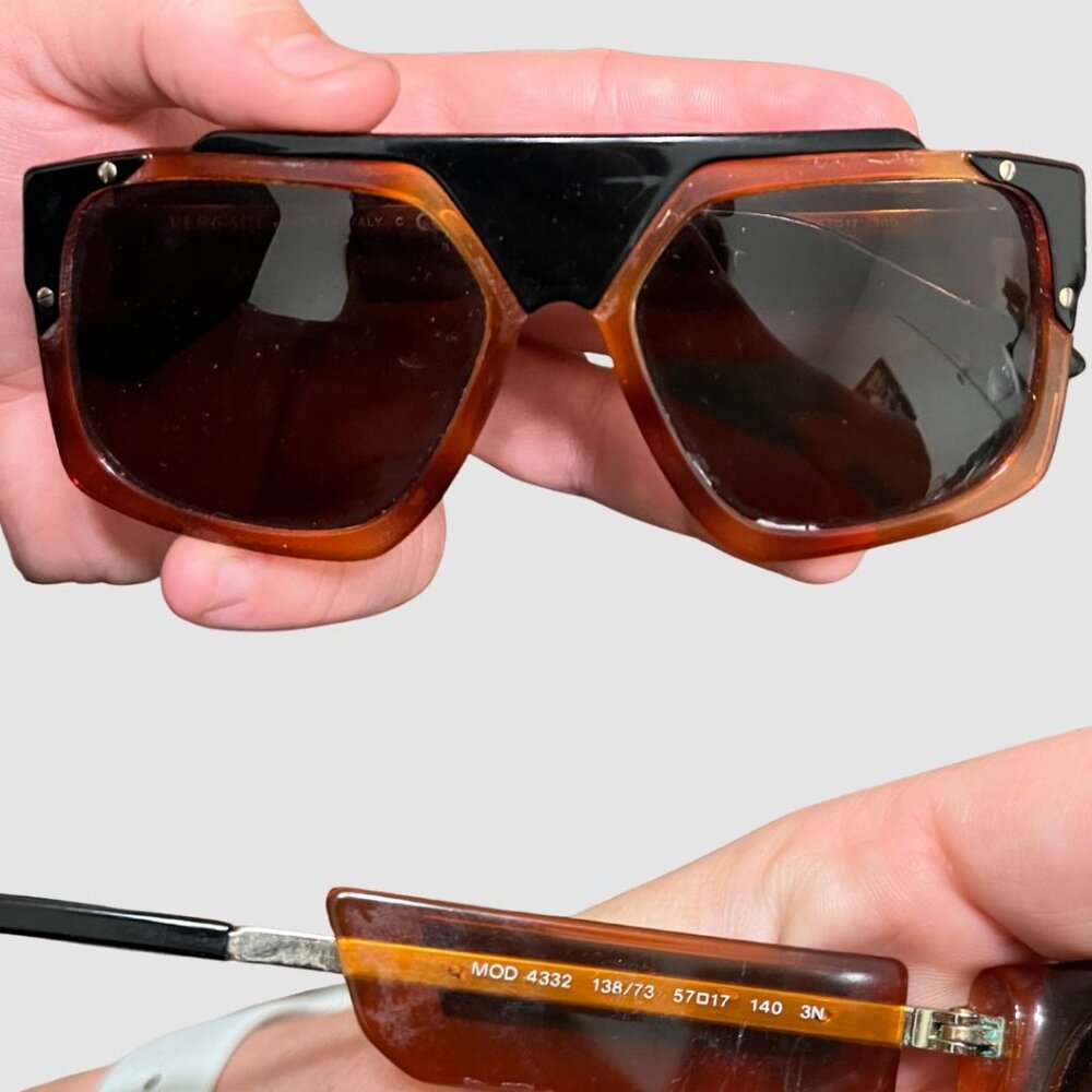 Vintage Versace Rock Icons - New With Case - VE4332 138/73 Black & Orange 57-1